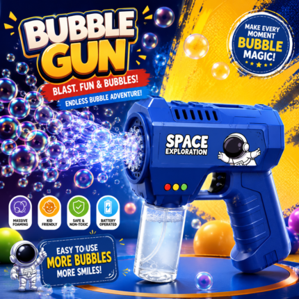 Bubble Gun for Kids with Bubble-Making Action