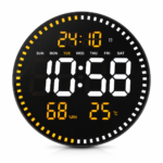 JH2860 LED Digital Wall Clock with Remote, Temperature & Humidity (Reliable)| Ijaz Collections - Image 2