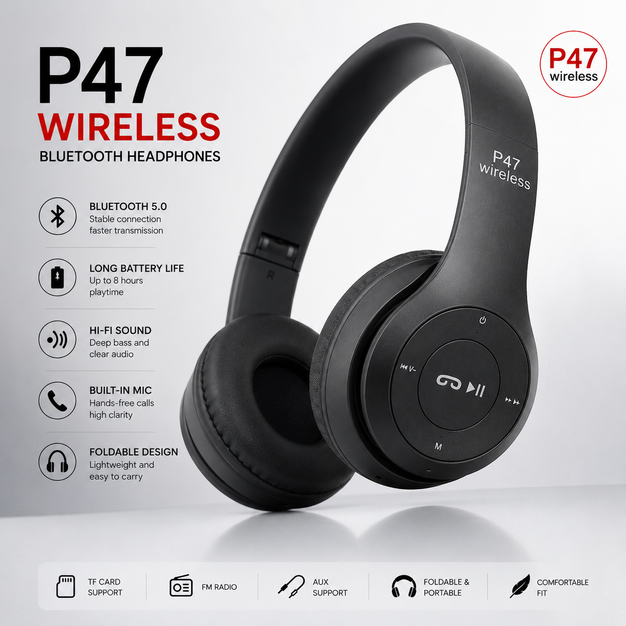 P47 Wireless Headphones P47 Wireless Headphones