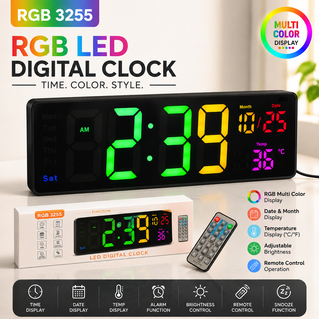 RGB 3255 LED Digital Clock RGB 3255 LED Digital Clock